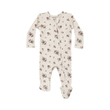 Angel Dear Misty Rose Floral 2 Way Zipper Footie