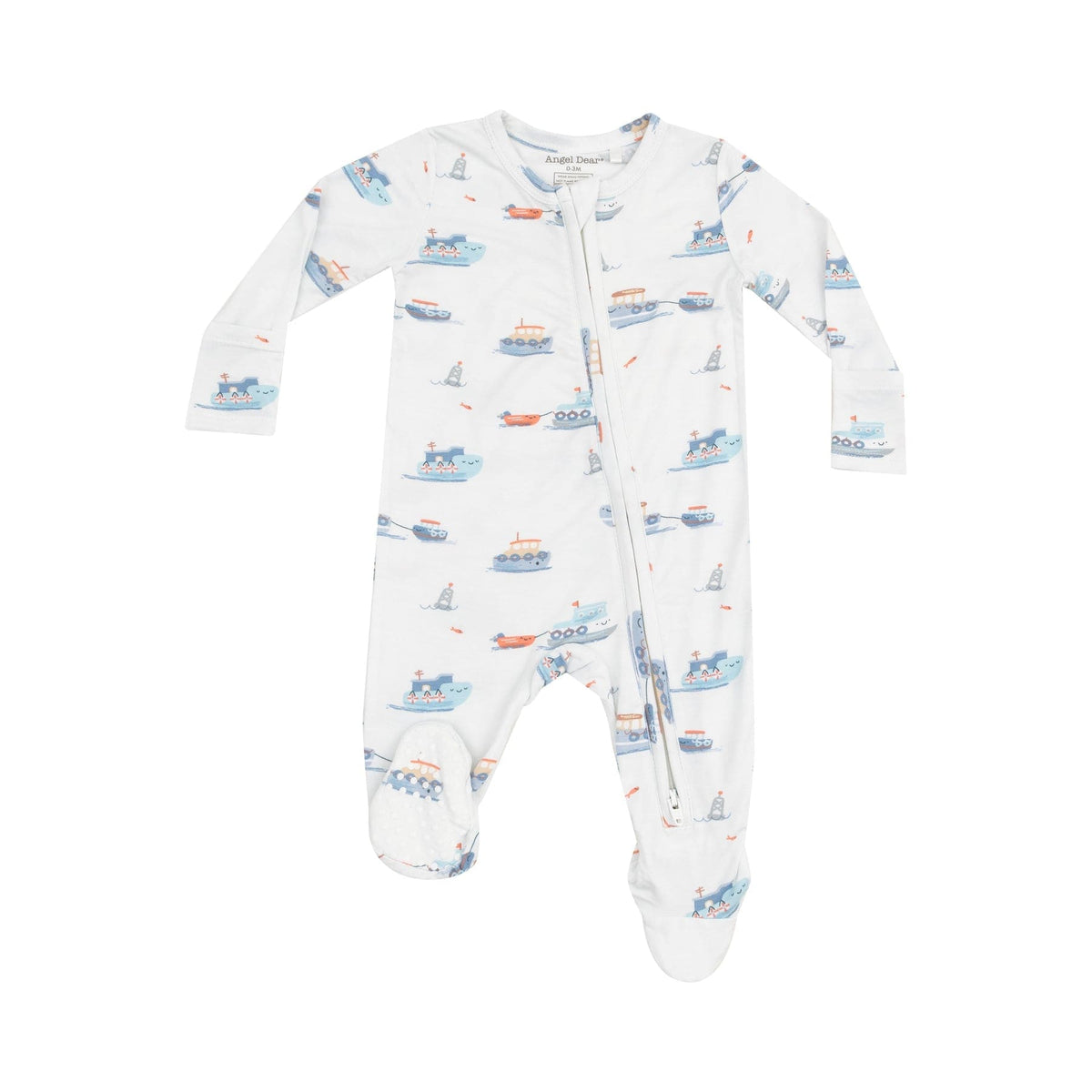 Angel Dear Angel Dear Bubbly Tugboats 2 Way Zipper Footie - Little Miss Muffin Children & Home