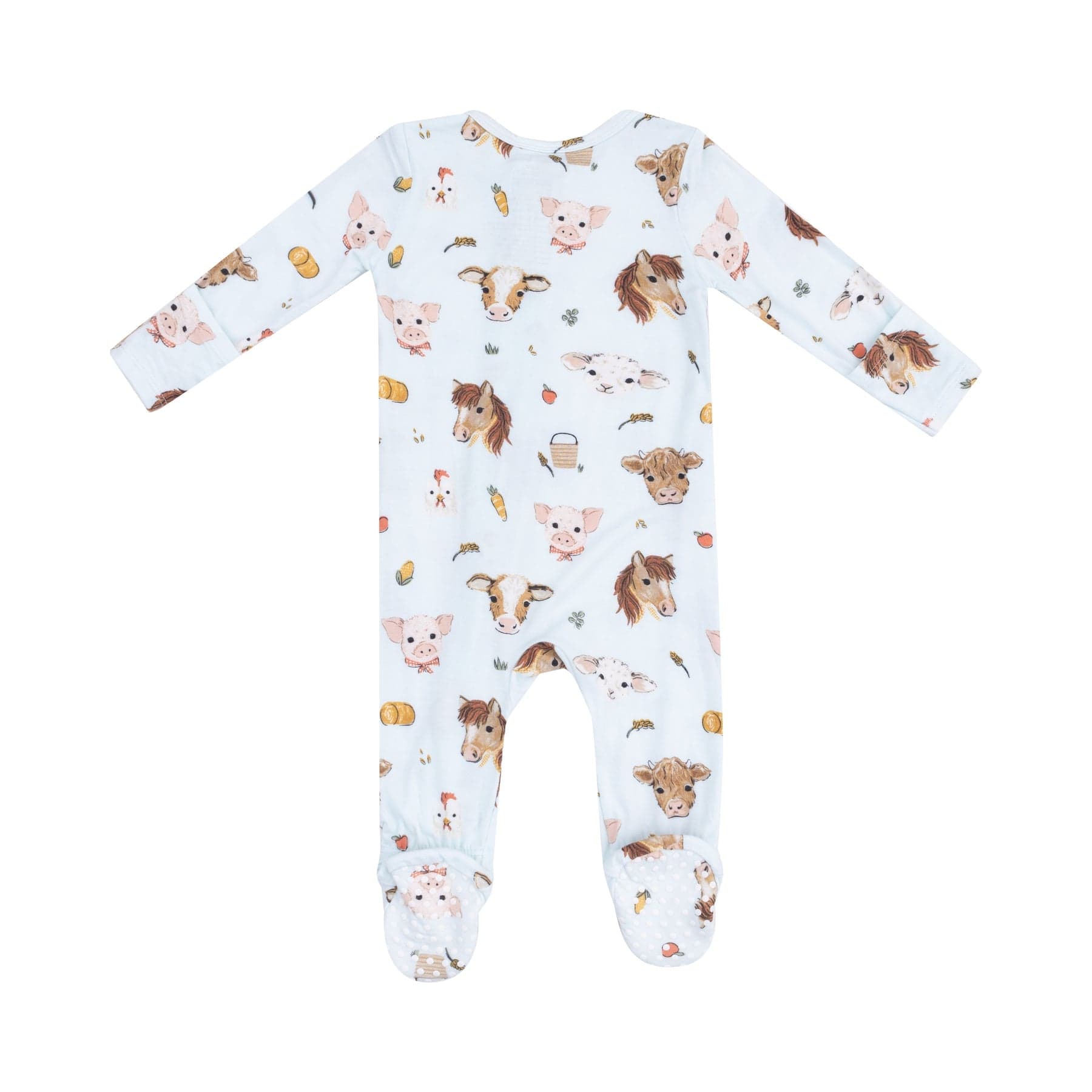 Angel Dear Angel Dear 2 Way Zipper Footie Vintage Animal Faces Blue - Little Miss Muffin Children & Home