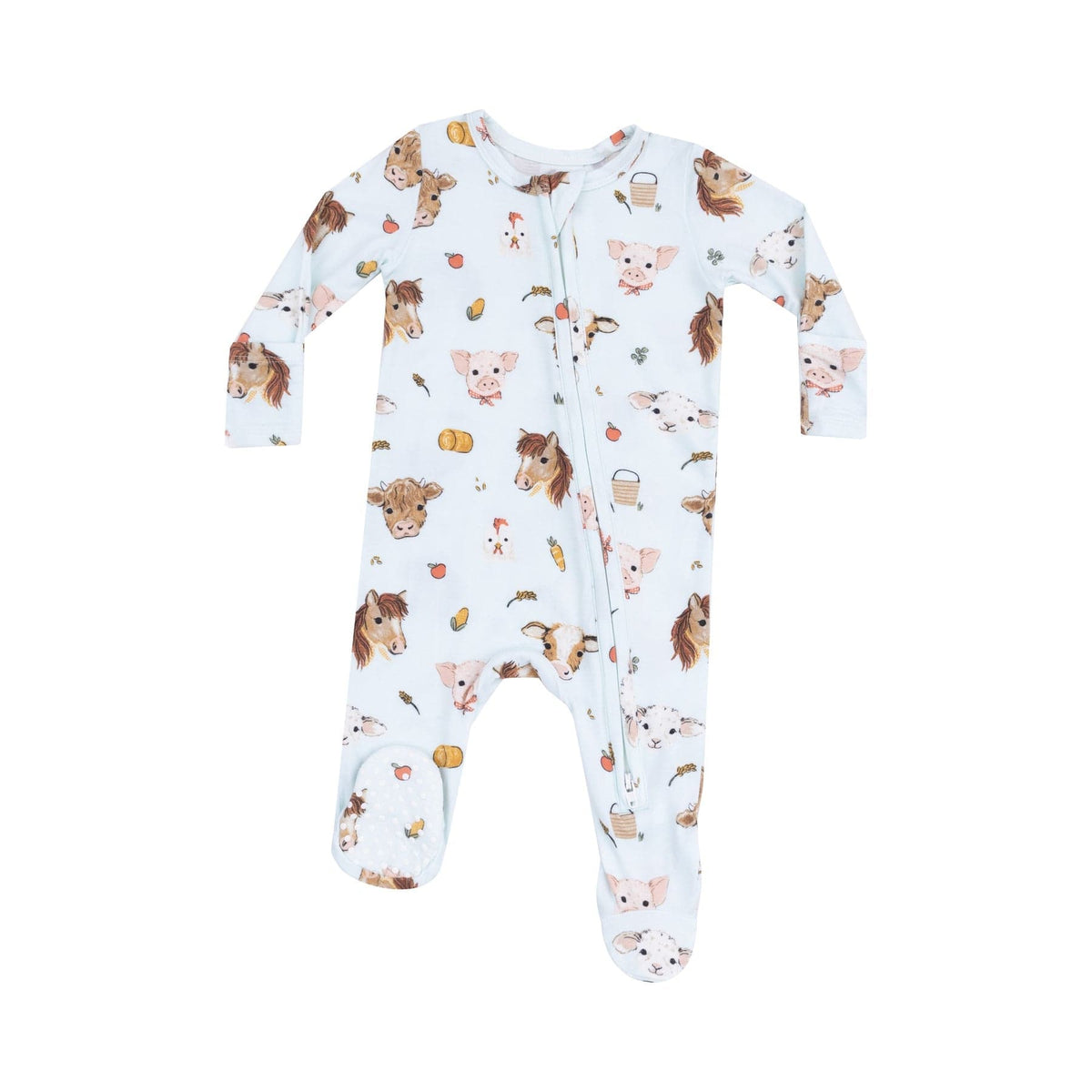 Angel Dear Angel Dear 2 Way Zipper Footie Vintage Animal Faces Blue - Little Miss Muffin Children & Home