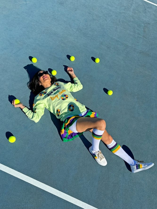 Mardi Gras Creations Mardi Gras Creations Adult LET THEM EAT KING CAKE Pullover - Little Miss Muffin Children & Home