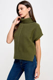 Ellison Sleeveless Turtle Neck Sweater Vest in Olive