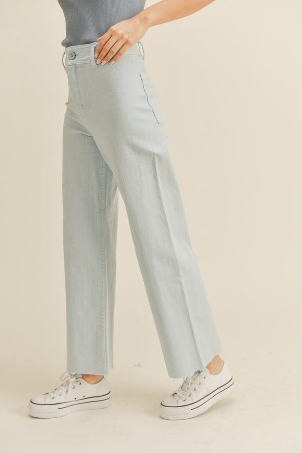 Miou Muse Miou Muse Straight Wide Leg Denim Pants in Lt Denim - Little Miss Muffin Children & Home