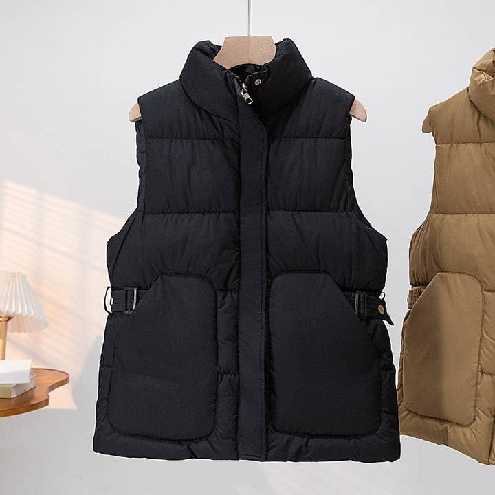 black puffer vest