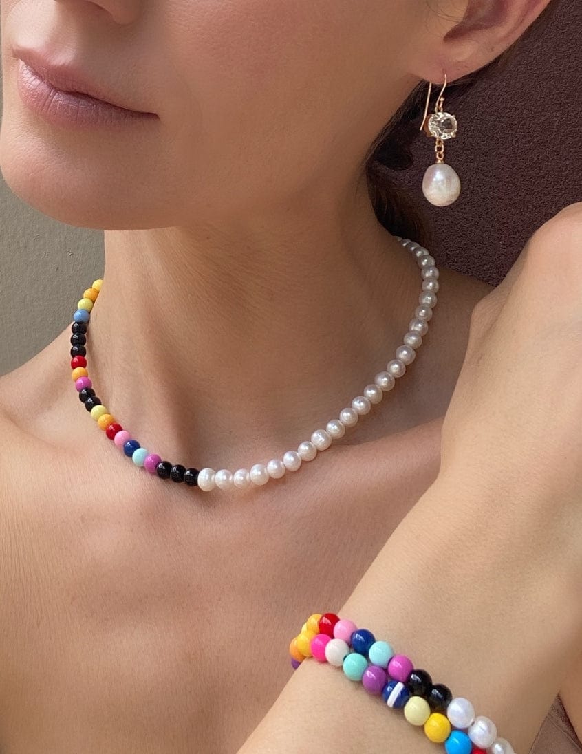 Amelia Rose Jewelry Baroque Pearl & Gemstone Dangle Earrings - Little Miss Muffin Children & Home