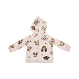 Angel Dear French Terry Pretty Puppy Faces Zip Hoodie + Wide Leg Pant