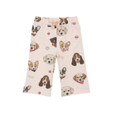 Angel Dear French Terry Pretty Puppy Faces Zip Hoodie + Wide Leg Pant