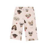 Angel Dear French Terry Pretty Puppy Faces Zip Hoodie + Wide Leg Pant