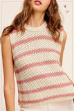 La Miel La Miel Lightweight Striped Sleeveless Sweater - Little Miss Muffin Children & Home