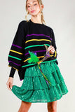 Vine & Love Vine & Love Mardi Gras Striped Sweater - Little Miss Muffin Children & Home