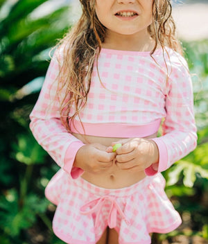 Sugar Bee Clothing Sugar Bee Clothing Pink Gingham Skirt Bikini - Little Miss Muffin Children & Home