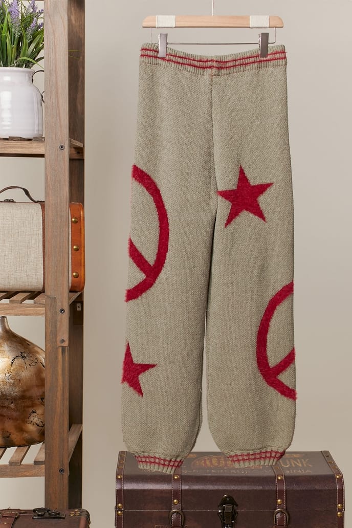Peace & Stars Cozy Knit Pants