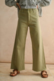 Miou Muse Straight Wide Leg Denim Pants in Dusty Sage - Little Miss Muffin Children & Home
