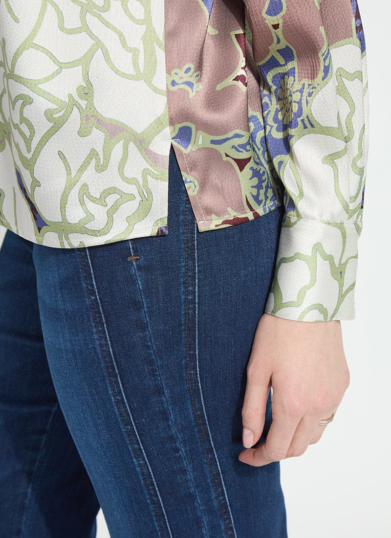 Seraphina Mock Neck Blouse in Antique Garden