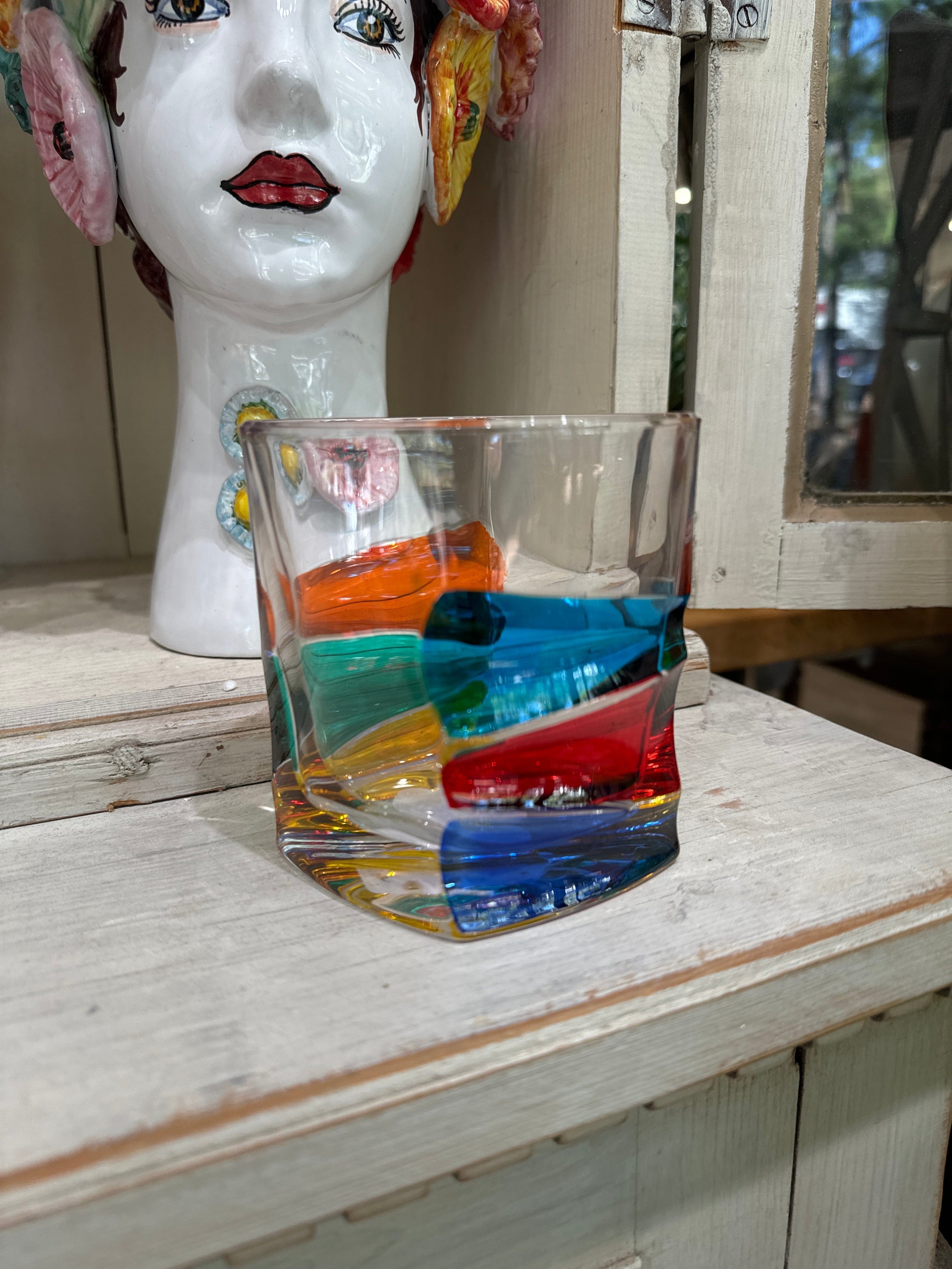 Gage Gage Ibiza Double Old Fashion Whiskey Glass, Primary Colors, Sold Individually - Little Miss Muffin Children & Home