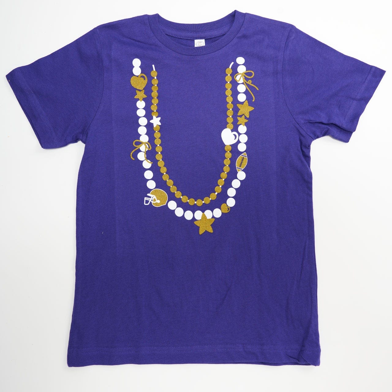 Bon Temps Boutique Purple & Gold Necklace Tee - Little Miss Muffin Children & Home
