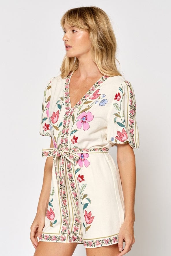 Lalavon Printed Short Sleeve Romper - Little Miss Muffin Children & Home