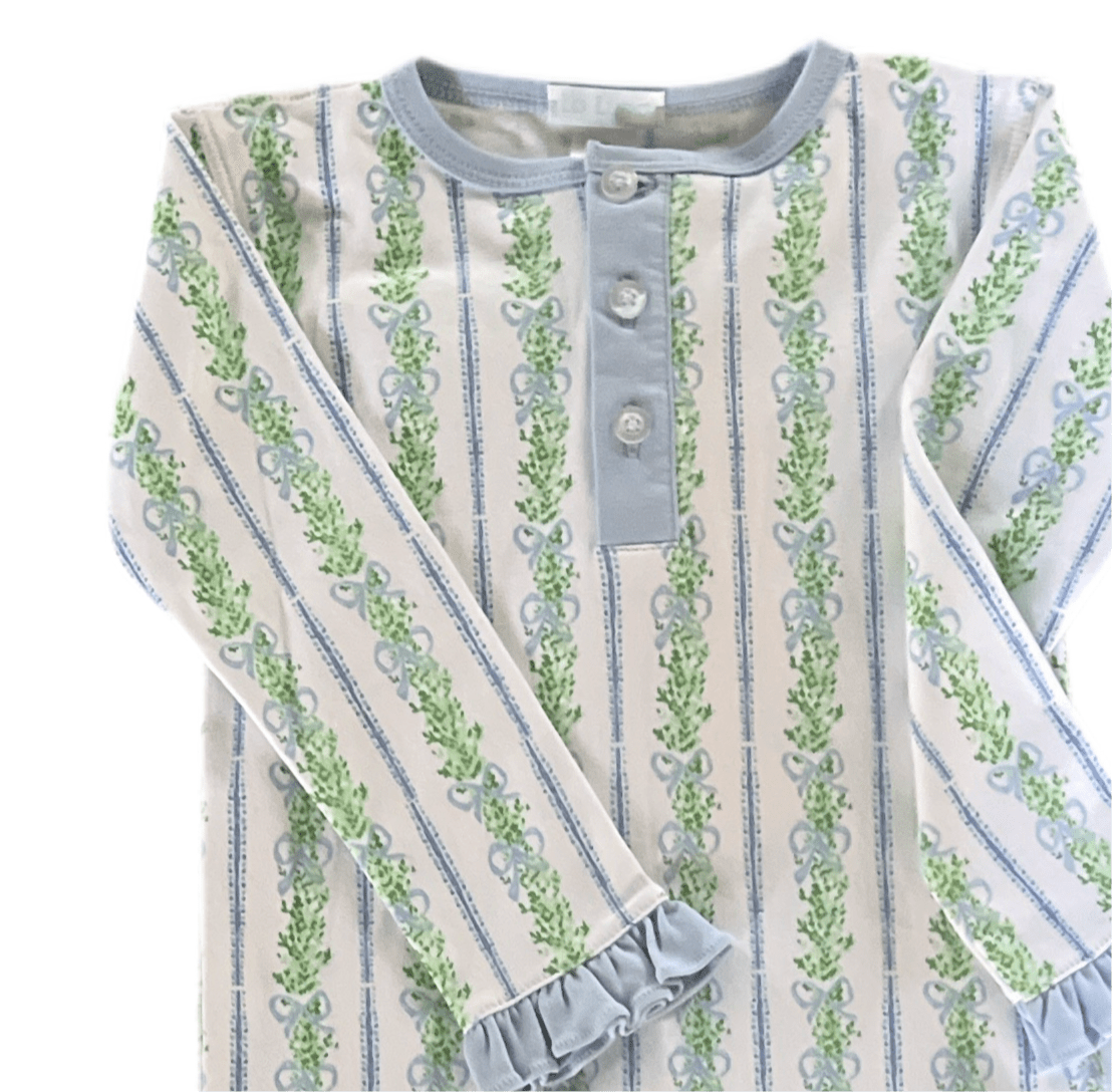 Lulu Bebe Lulu Bebe Blue Vines Pima Long Sleeve Girls Pantset - Little Miss Muffin Children & Home