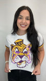 Bomb Designs Bomb Designs LSU Vintage Tiger Women's Sequin Design Tee - Little Miss Muffin Children & Home