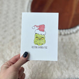 Big Moods Resting Grinch Face Greeting Card