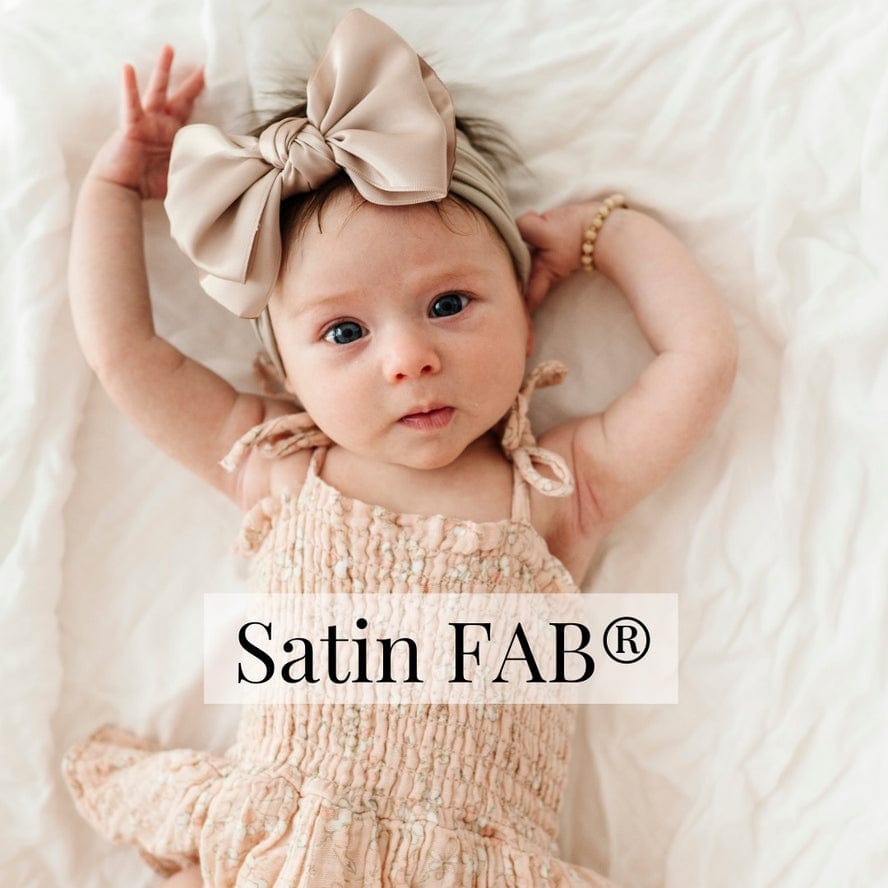 Baby Bling Bows Satin FAB® Soft Nylon Headband with Satin Bow - Little Miss Muffin Children & Home