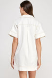 Ellison Denim Mini Dress Off White