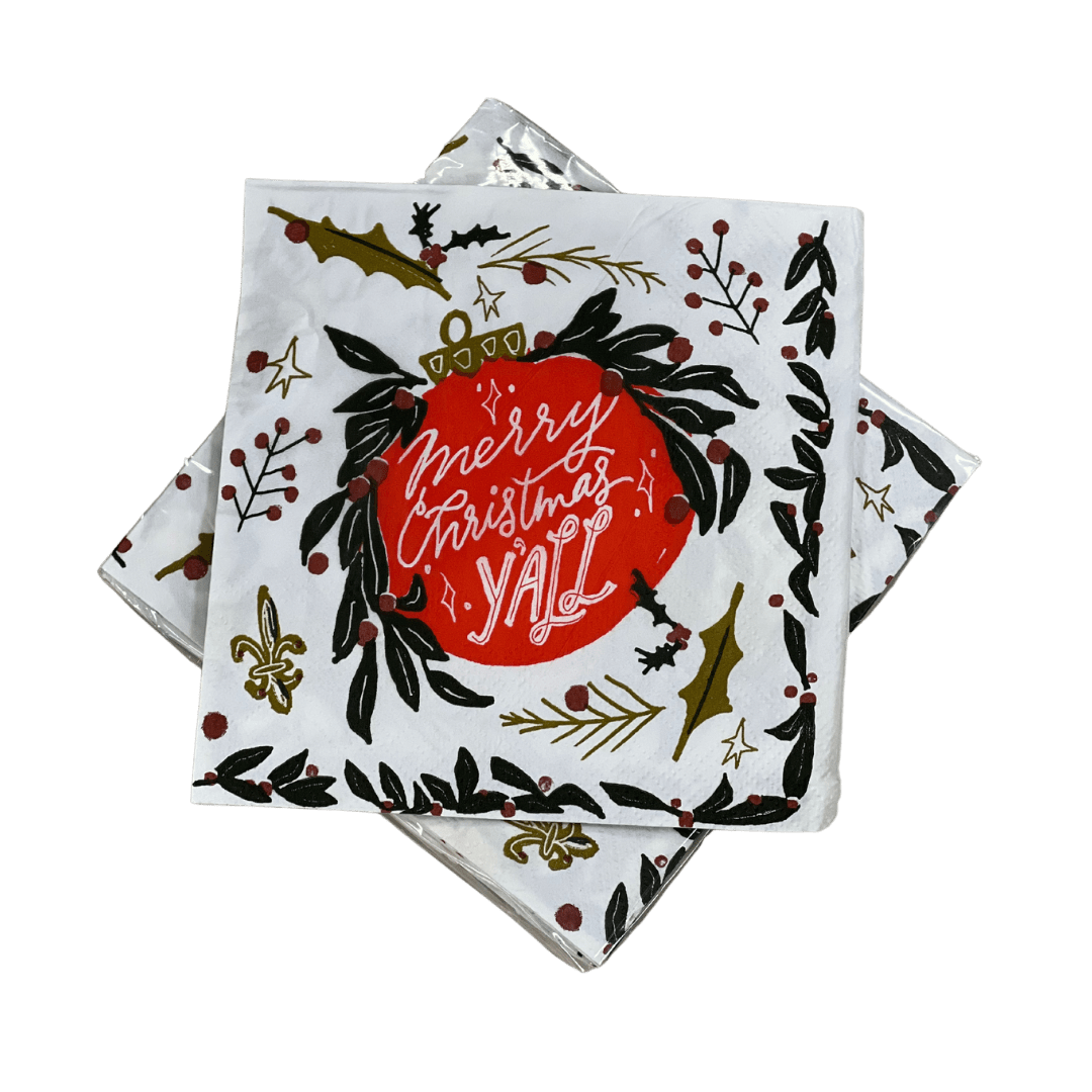 The Parish Line The Parish Line Merry Christmas Y'all Cocktail Napkins - Little Miss Muffin Children & Home