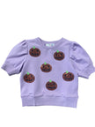 sequin pumpkin purple top