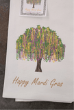 Created by Carol Bayou Bead Tree Mardi Gras Towel