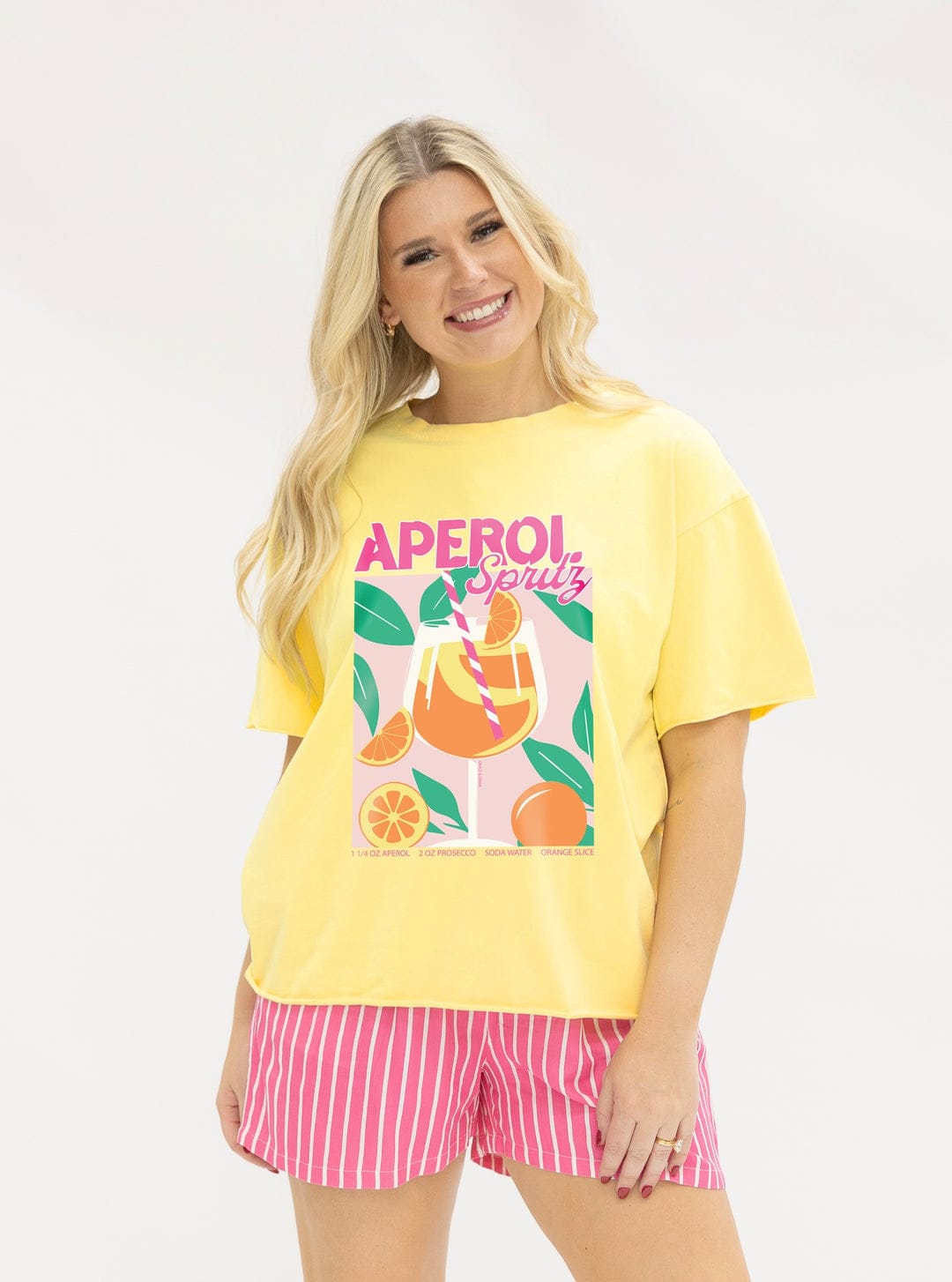 Pink Aperol Spritz Yellow T-Shirt