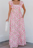 Aapparella Aapparella Sassy Floral Ruffled Strap Summer Maxi Dress - Little Miss Muffin Children & Home