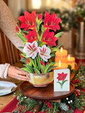 FreshCut Paper FreshCut Scarlet Amaryllis Pop-Up Greeting Card - Little Miss Muffin Children & Home