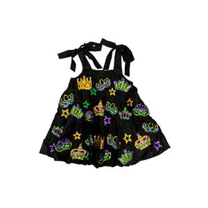 Mardi Gras Creations Youth Crowns and Masks Viscose Dress - Black