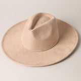 Suede Fedora Hat in Taupe