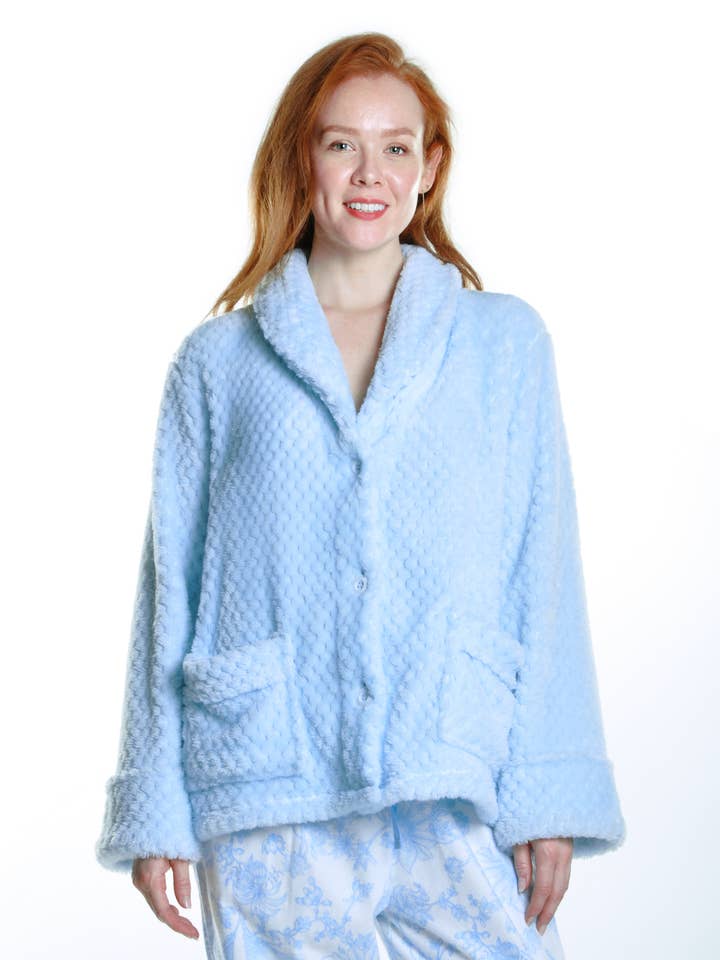 La Cera Shawl Collar Bed Jacket - Little Miss Muffin Children & Home