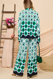 Cezele Geometric Print Pants Set