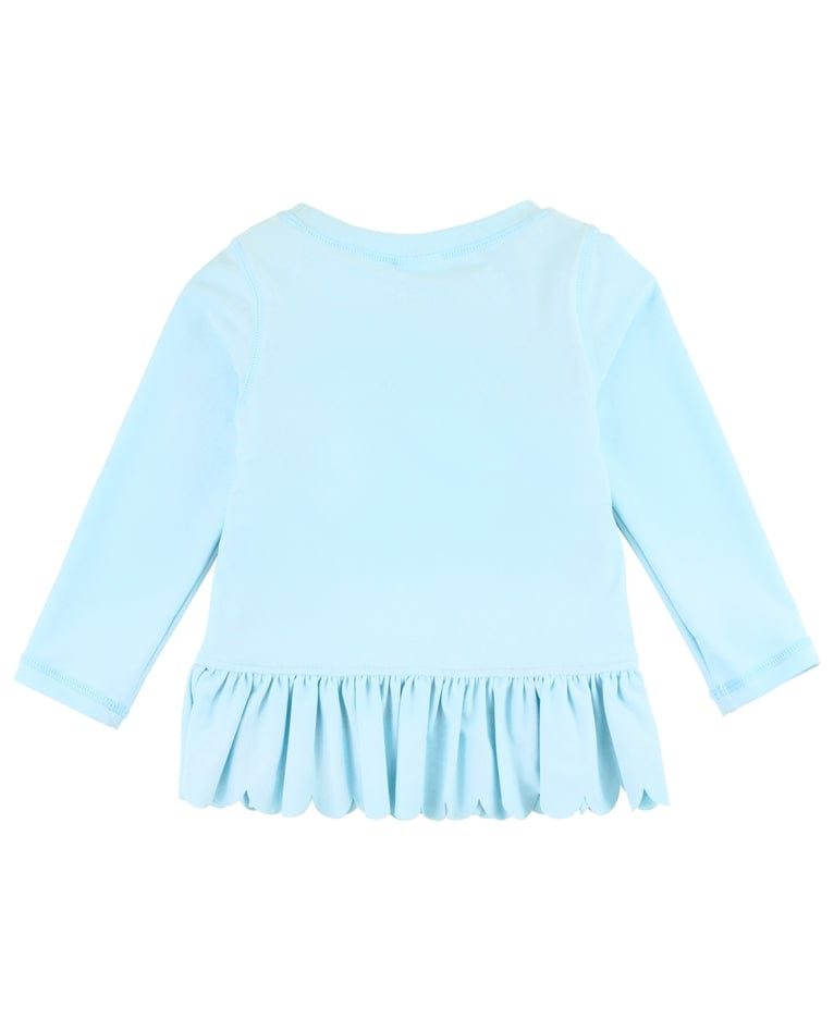 Ruffle Butts Ruffle Butts Tropical Breeze Scalloped Hem Long Sleeve Rash Guard with Ruffle Bikini Bottoms - Little Miss Muffin Children & Home