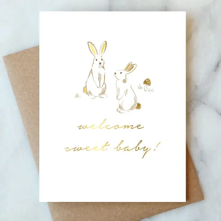 Bunnies Baby New Mom Baby Greeting Card