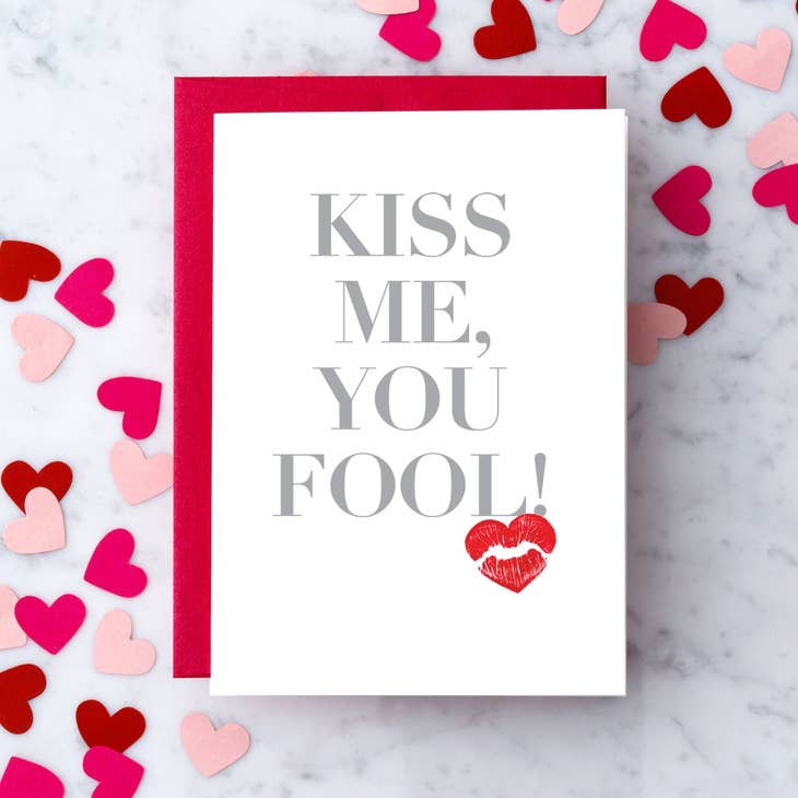 Design with Heart Design with Heart "Kiss Me You Fool" - Valentine's Day Card - Little Miss Muffin Children & Home