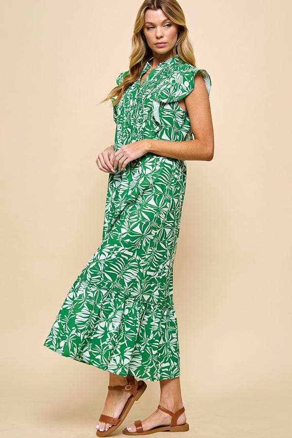 Cezele Cezele Floral Print Flutter Sleeve Midi Dress - Little Miss Muffin Children & Home