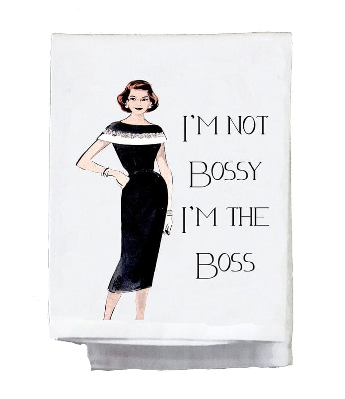 Sassy Talkin Sassy Talkin "I'm Not Bossy I'm the Boss Dish Towel - Little Miss Muffin Children & Home