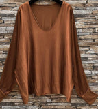 Loowie Dressy Satin Blouse in Copper