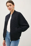 Be Cool Quilted Zip Up Bomber Jacket