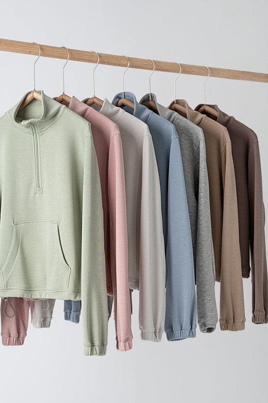 Urban Daizy Urban Daizy Quarter Zip Pullover in Pink Stone - Little Miss Muffin Children & Home