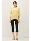Oversize Cut Sweater Top with Raw Edge