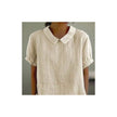 FurDecoration Loose Fit Peter Pan Collar Apricot Linen Shirt - Little Miss Muffin Children & Home