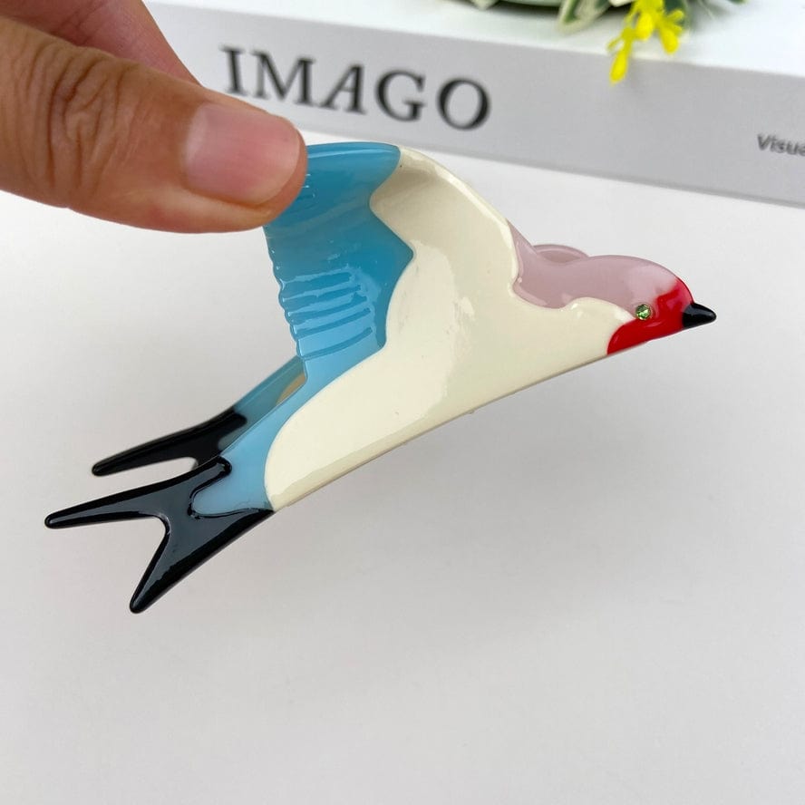 The Diva Soap Acetate Swallow Hair Claw Clip Animal Bird in Blue - Little Miss Muffin Children & Home