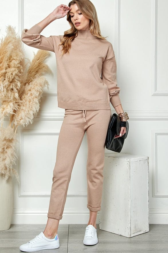 Cezele Cezele Knit Jogger Set in Khaki - Little Miss Muffin Children & Home