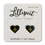 Lilliput Little Things Fleur de Lys Heart Earrings