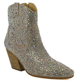 Rhinestone Ankle Booties in Silver